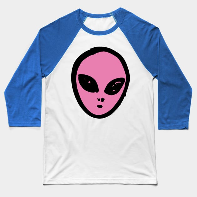 Alien Head Baseball T-Shirt by KaiaAramayo